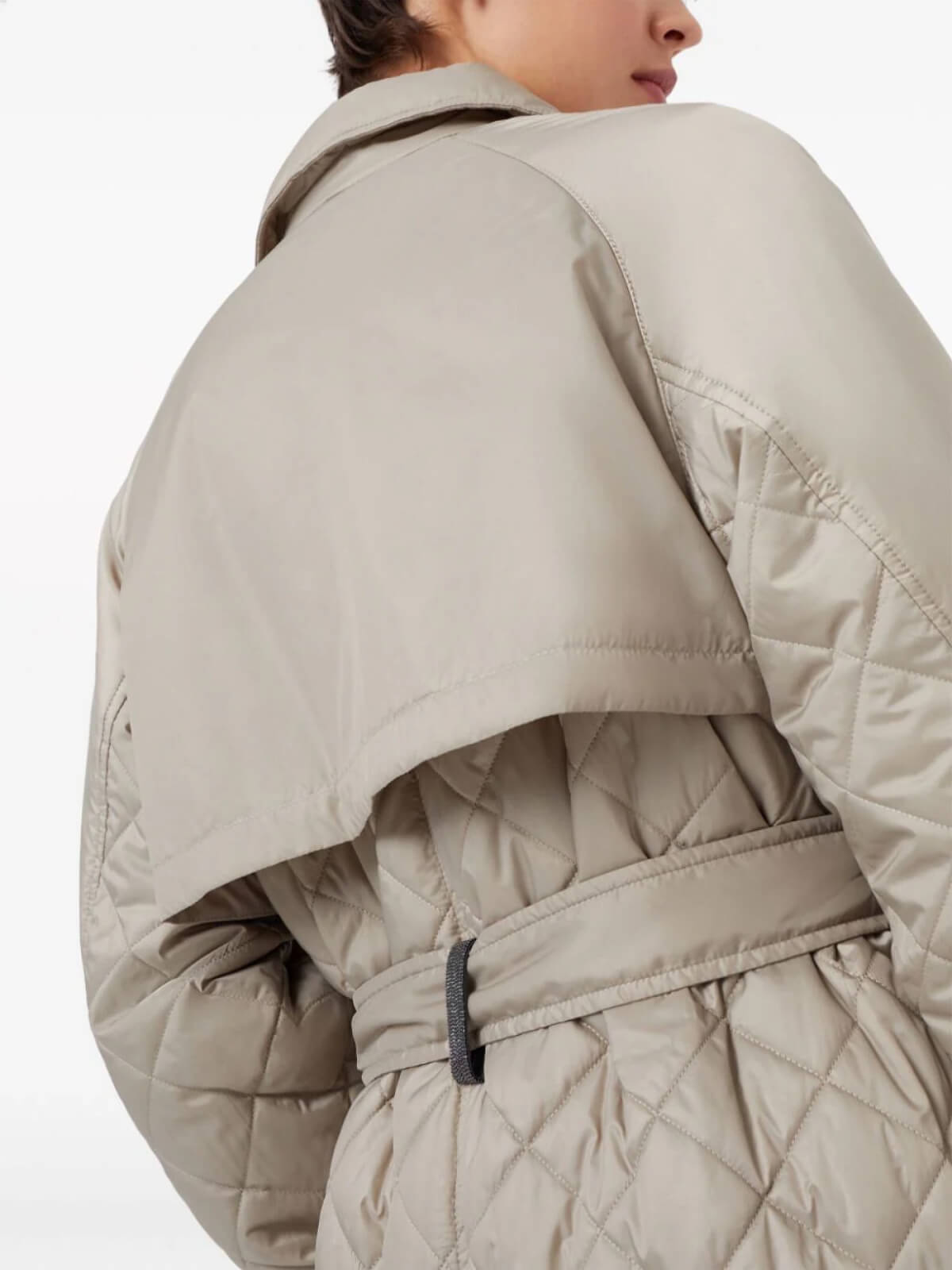 Belted Quilted Trench Coat - Image 4