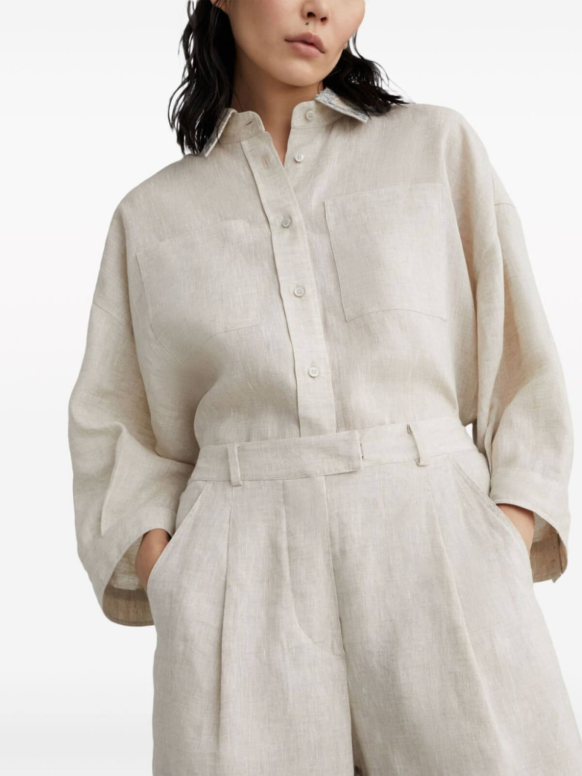 High-Waisted Linen Shorts - Image 4